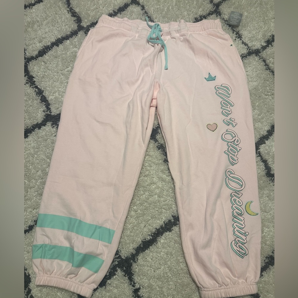 Pink Disney princess joggers 2x
